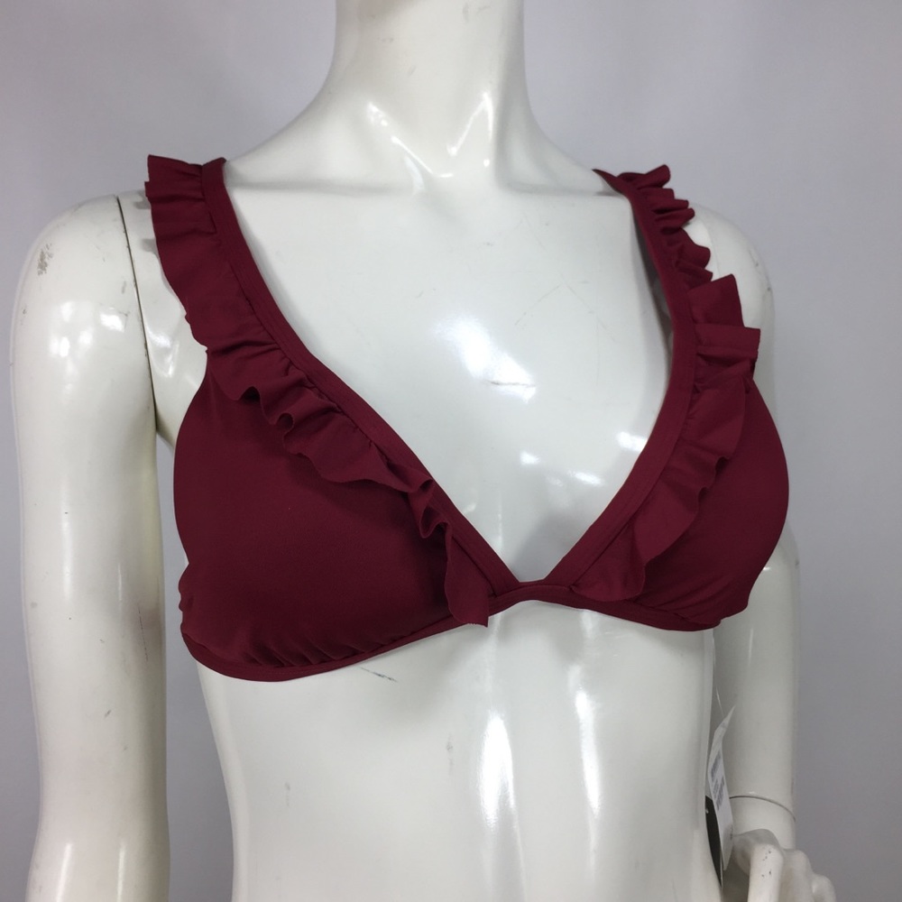 Chelsea28 Ruffle Triangle Cross Back Bikini Top - Picture 6 of 9
